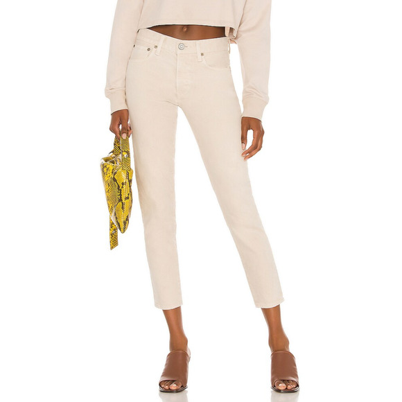 Moussy Vintage Women's Wolfcreek Skinny Jeans in off-white biege sz 27 - Picture 15 of 15
